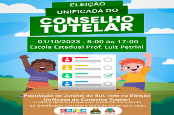 ELEIÇÃO UNIFICADA DO CONSELHO TUTELAR: 01 DE OUTUBRO DE 2023.