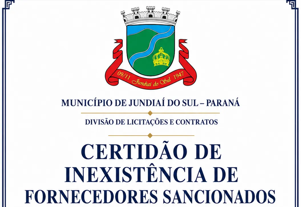 CERTIDÃO DE INEXISTÊNCIA DE  FORNECEDORES SANCIONADOS
